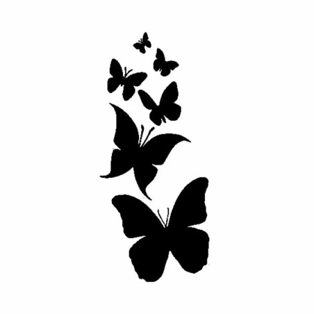 Stickers Papillon pour Voitire en Vinyles - 6 Papillons - 14cm couleur Noir