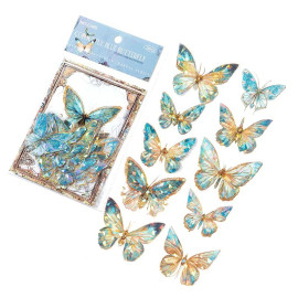 3D Butterfly Wall Stickers | Set of 20 Shimmering Decals