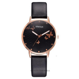 Montres-bracelet Papillon en Cuir pour femmes Noir