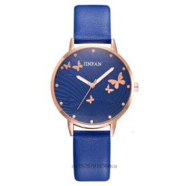 Montres-bracelet Papillon en Cuir pour femmes Bleu