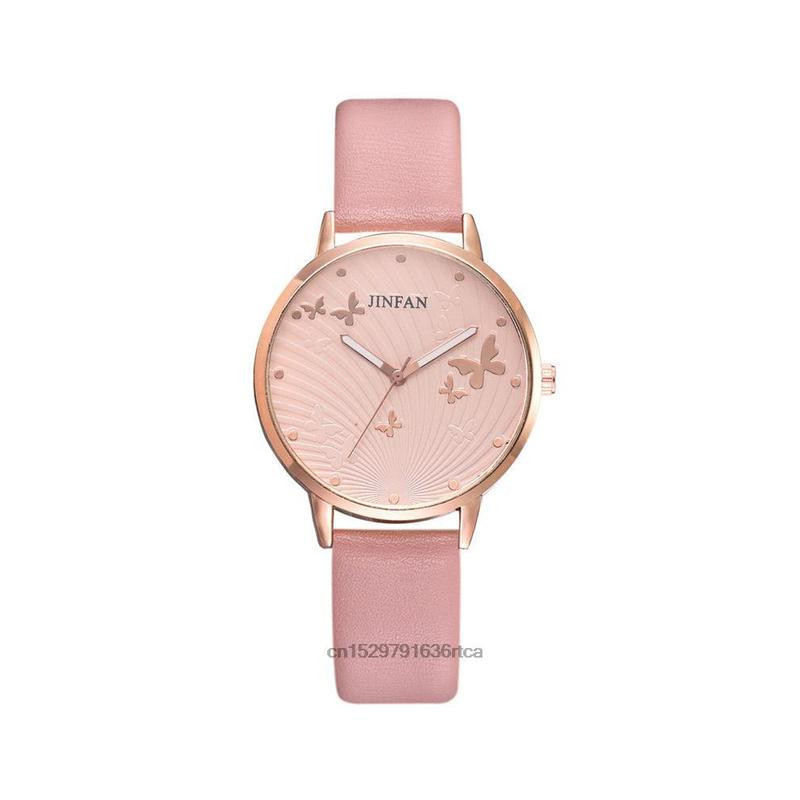Montres-bracelet Papillon en Cuir pour femmes Rose