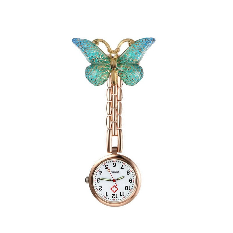 Montre d'infirmière Papillon en Résine colorée couleur Vert