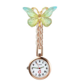 Montre d'infirmière Papillon en Résine colorée couleur Jaune