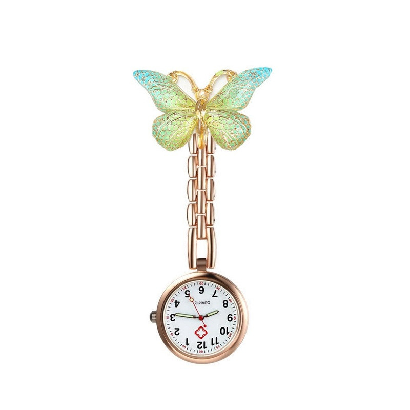 Montre d'infirmière Papillon en Résine colorée couleur Jaune