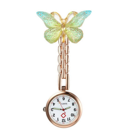 Montre d'infirmière Papillon en Résine colorée couleur Jaune