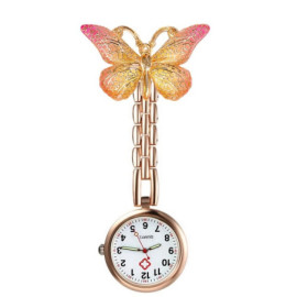 Montre d'infirmière Papillon en Résine colorée couleur Orange
