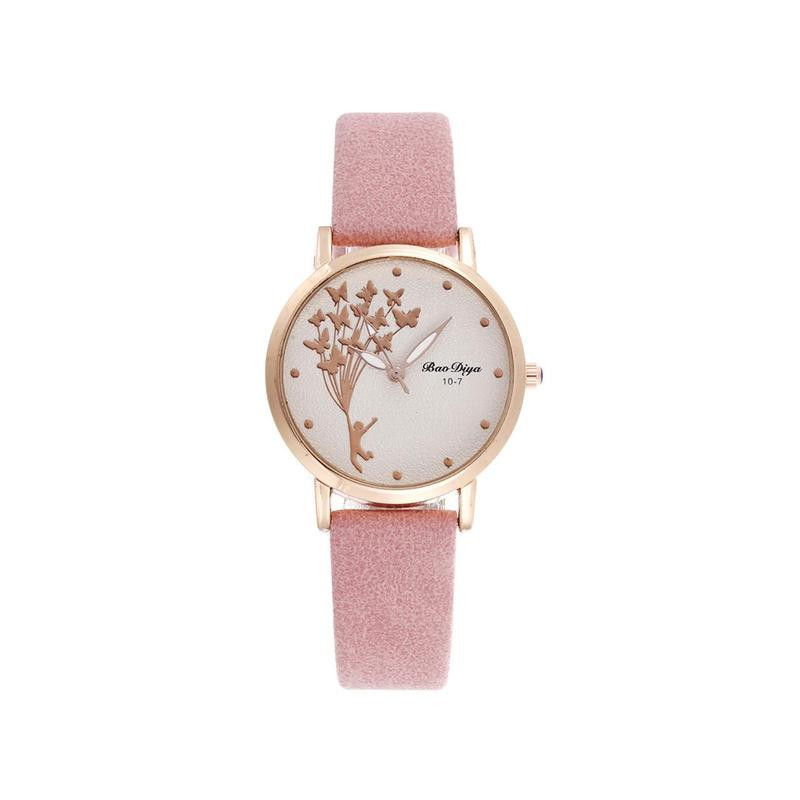 Montres Bracelet Papillon à Quartz couleur Rose