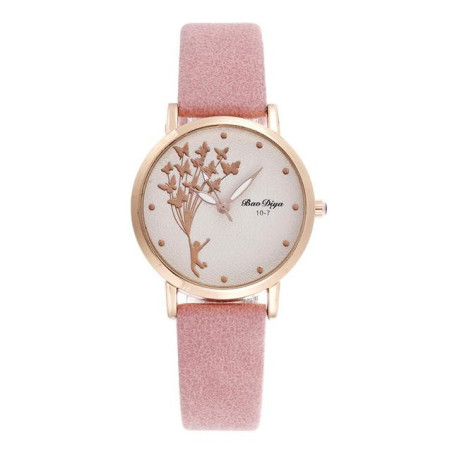 Montres Bracelet Papillon à Quartz couleur Rose