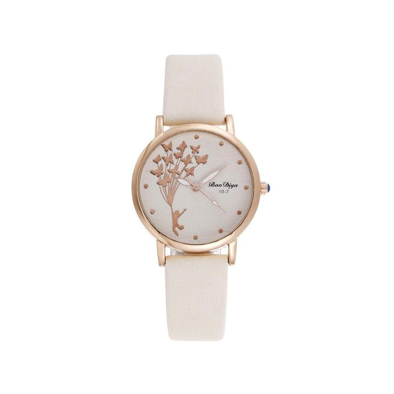 Montres Bracelet Papillon à Quartz couleur Blanc