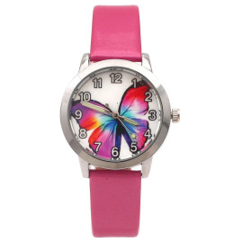 Montre Papillon Grand Papillon Multicolore pour enfants couleur rose