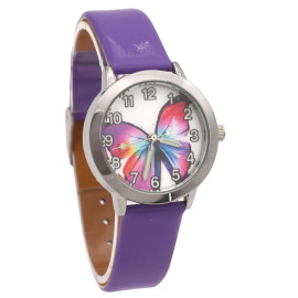 Montre Papillon Grand Papillon Multicolore pour enfants couleur violet