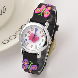 Montre à Quartz Papillon pour enfant couleur noir