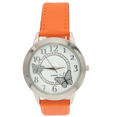 Montres-bracelet à Quartz pour femmes couleur orange