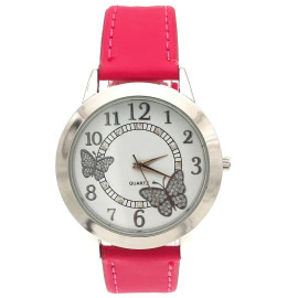 Montres-bracelet à Quartz pour femmes couleur rose foncé