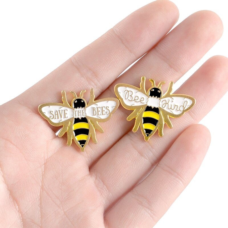 Save the Bees & Bee Kind Enamel Pin Set | Cute Bee Jewelry