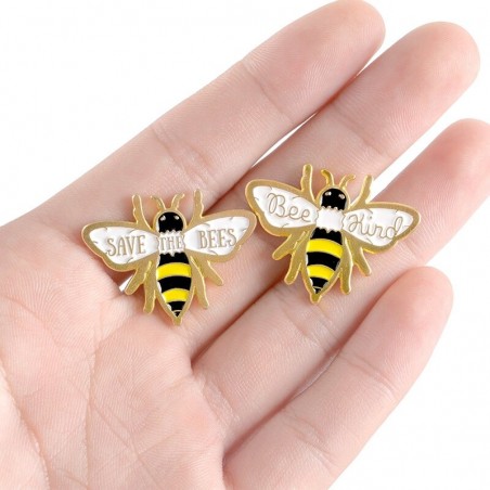 Save the Bees & Bee Kind Enamel Pin Set | Cute Bee Jewelry