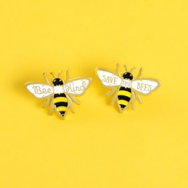 Save the Bees & Bee Kind Enamel Pin Set | Cute Bee Jewelry