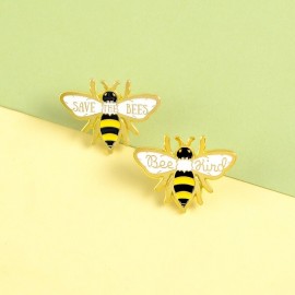 Save the Bees & Bee Kind Enamel Pin Set | Cute Bee Jewelry