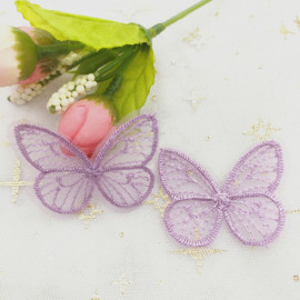 Patchs Papillon à coudre Ailes de Papillon en Maille Brodée Violet
