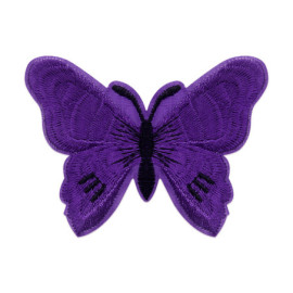 Écussons Papillons Brodés Thermocollants - Lot de 6 pièces - couleur Violet