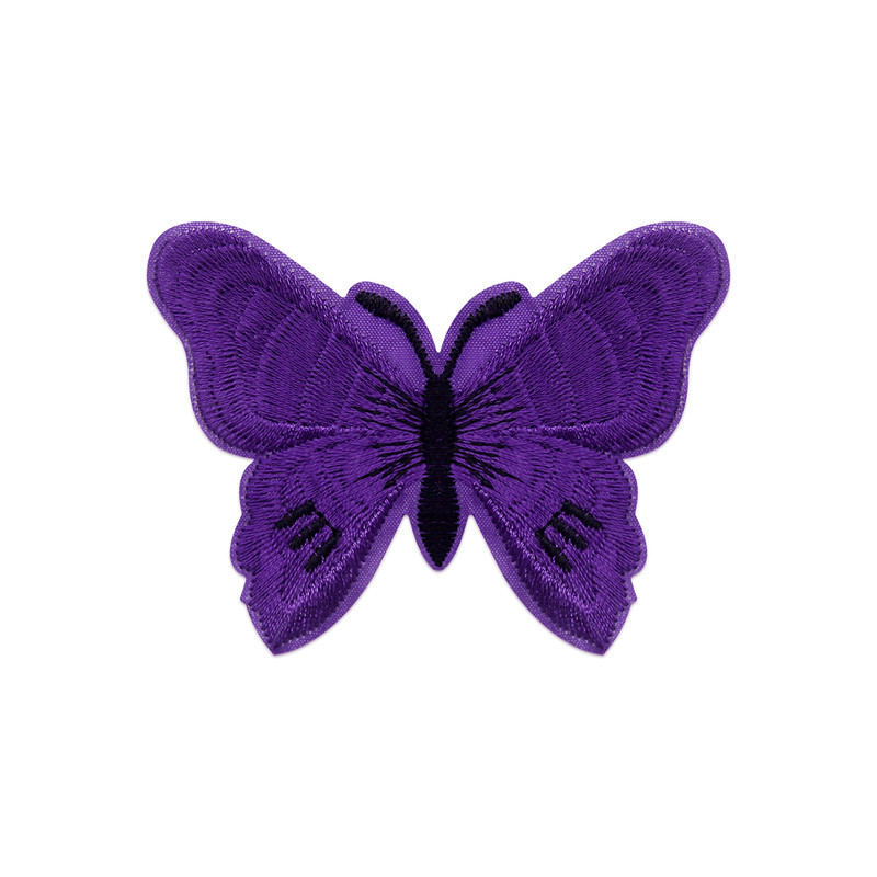 Écussons Papillons Brodés Thermocollants - Lot de 6 pièces - couleur Violet