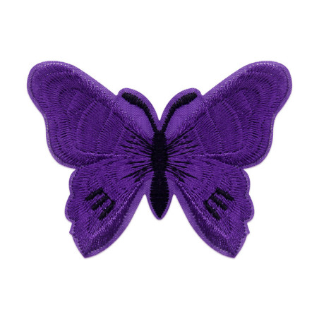 Écussons Papillons Brodés Thermocollants - Lot de 6 pièces - couleur Violet