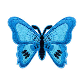 Écussons Papillons Brodés Thermocollants - Lot de 6 pièces - couleur Bleu