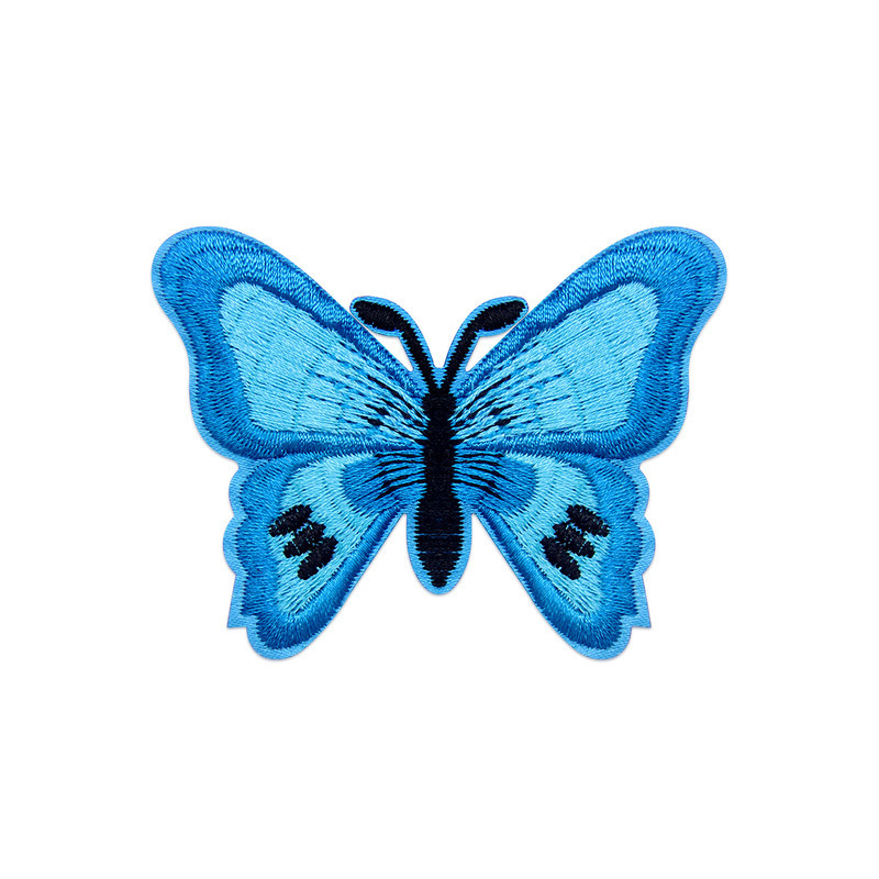 Écussons Papillons Brodés Thermocollants - Lot de 6 pièces - couleur Bleu