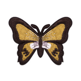 Écussons Papillons Brodés Thermocollants - Lot de 6 pièces - couleur Cafe