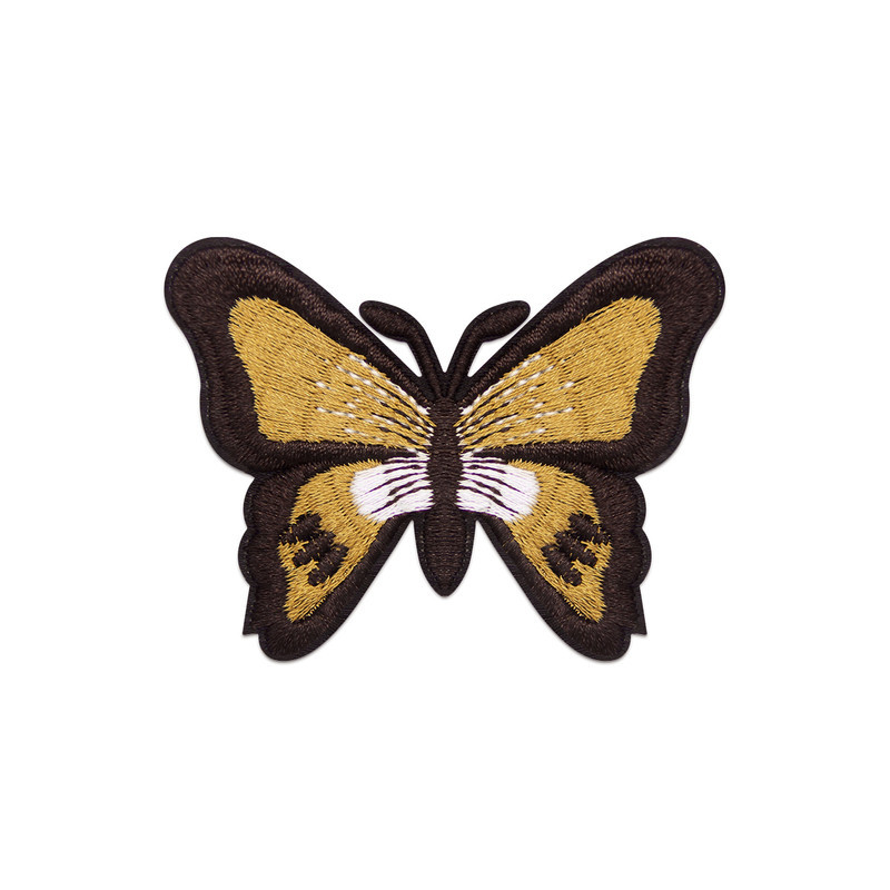 Écussons Papillons Brodés Thermocollants - Lot de 6 pièces - couleur Cafe
