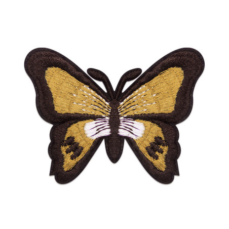 Écussons Papillons Brodés Thermocollants - Lot de 6 pièces - couleur Cafe