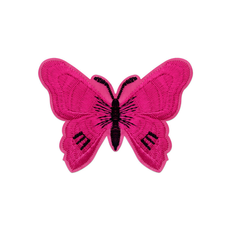 Écussons Papillons Brodés Thermocollants - Lot de 6 pièces - couleur Rose
