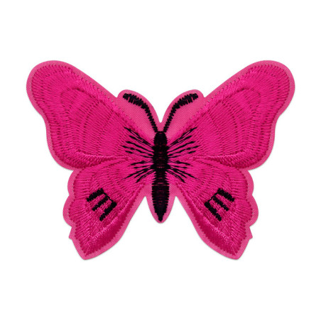 Écussons Papillons Brodés Thermocollants - Lot de 6 pièces - couleur Rose