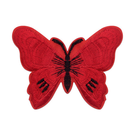Écussons Papillons Brodés Thermocollants - Lot de 6 pièces - couleur Rouge