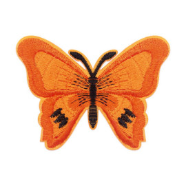 Écussons Papillons Brodés Thermocollants - Lot de 6 pièces - couleur Orange