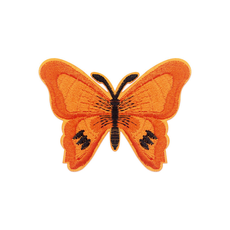Écussons Papillons Brodés Thermocollants - Lot de 6 pièces - couleur Orange