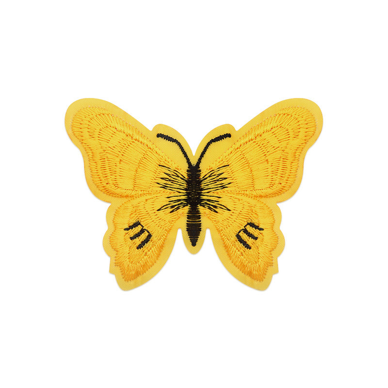 Écussons Papillons Brodés Thermocollants - Lot de 6 pièces - couleur Jaune