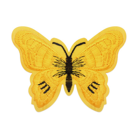 Écussons Papillons Brodés Thermocollants - Lot de 6 pièces - couleur Jaune