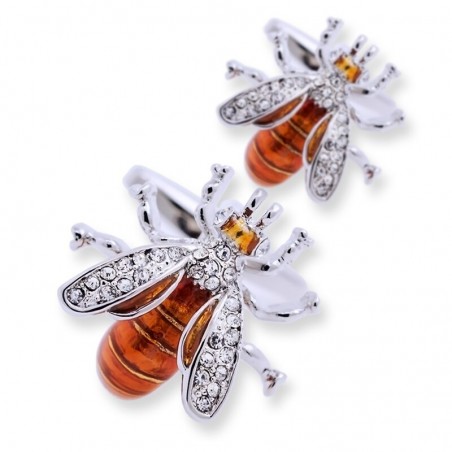 Boutons de manchette en cristal abeille – accessoire masculin