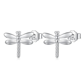 Boucles d'oreilles Libéllule Design en Argent Sterling 925 couleur Argent