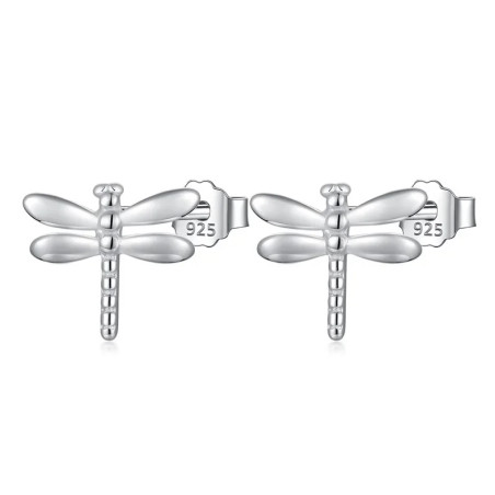 Boucles d'oreilles Libéllule Design en Argent Sterling 925 couleur Argent
