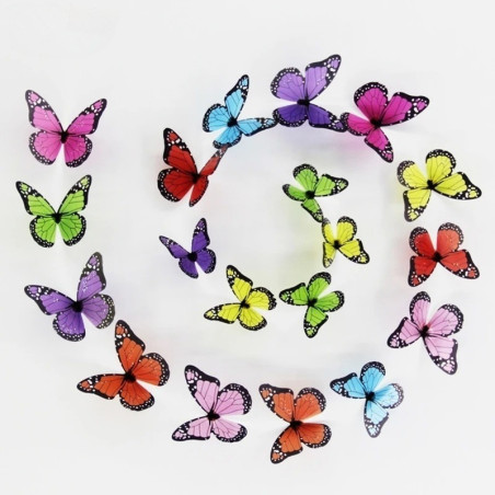 Autocollant mural papillon en cristal 3D - Lot de 18 pièces aux motifs délicats modèle 2