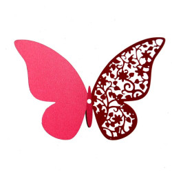 Autocollant Papillons 3D Papillons Papier Nacré - couleur rose