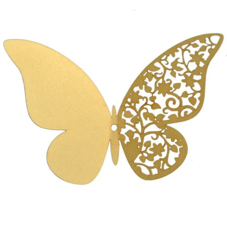 Autocollant Papillons 3D Papillons Papier Nacré - couleur doré