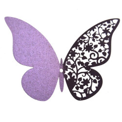 Autocollant Papillons 3D Papillons Papier Nacré - couleur violet
