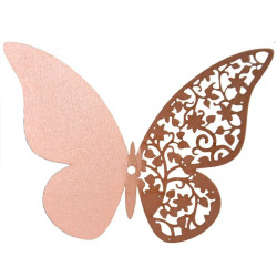 Autocollant Papillons 3D Papillons Papier Nacré - couleur rose pâle