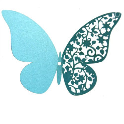 Autocollant Papillons 3D Papillons Papier Nacré - couleur bleu clair