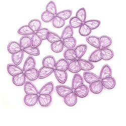 Violet Écussons Papillons Ailes Papillon Brodés en Maille - Lot de 20 pièces - 9 couleurs au choix