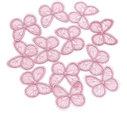 Rose Écussons Papillons Ailes Papillon Brodés en Maille - Lot de 20 pièces - 9 couleurs au choix
