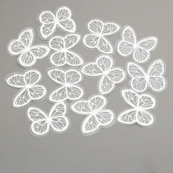 Blanc Écussons Papillons Ailes Papillon Brodés en Maille - Lot de 20 pièces - 9 couleurs au choix